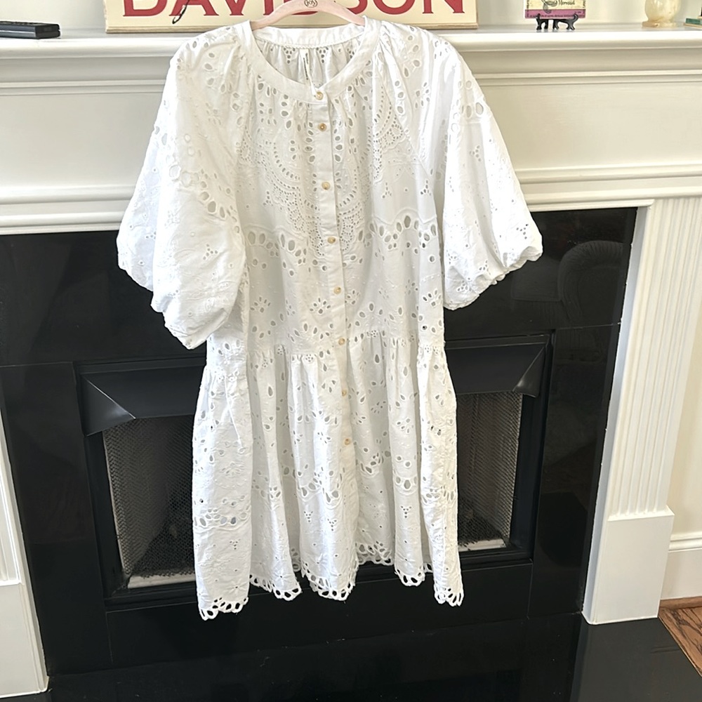 Anthropologie white eyelet dress 👗